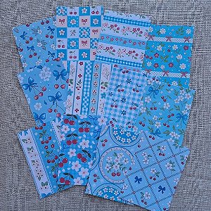 Papéis Estampados A6 Papel Retrô 12pçs - Cerejas