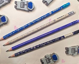 Kit 4 lápis e borracha Astronauta - Leo & Leo