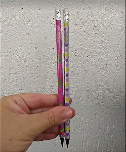 Kit 2 lápis grafite com borracha Corações e Penas - BRW