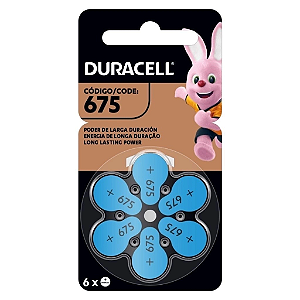 Bateria Auditiva Duracell 675 PR44 - Cartela com 6 baterias