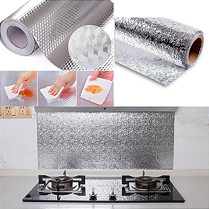 Manta Adesiva Impermeável Papel De Parede Adesivo Lavável Forro Fogão Cozinha Armário Gavetas Anti Gordura Óleo