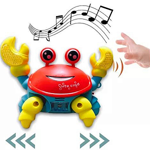 Brinquedo Infantil Caranguejo Fujão Com Led Música Bebê Rastejante Brinquedo Interativo