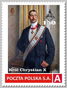 Polônia - Rei Cristiano X - 150 anos de nascimento - maçom