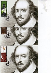 2017 Obras de William Shakespeare - Máximos postais conj 6 MP