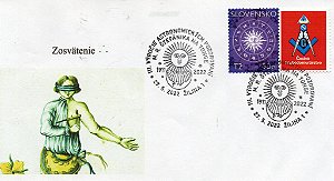 2023 Eslováquia - Centro de Astronomia maçom M. R Stefanika - envelope simbolismo maçônico (novo não circulado)