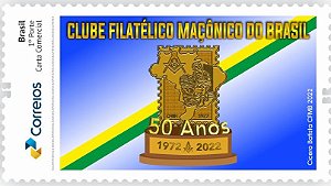 2022 - 50 anos de Fundação do Clube Filatélico Maçônico do Brasil - série 2 selos novos autoadesivos
