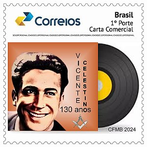 2024 - 130 anos de Vicente Celestino, cantor e maçom brasileiro SP (mint)