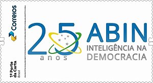2024 Abin - Agência Brasileira de Inteligência 25 anos - S.I selo institucional