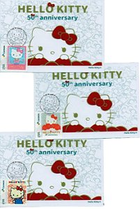 2024 -  Hello Kitty 50 anos - conjunto de 3 lindos postais máximos