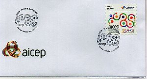 2025 35 anos da AICEP - envelope com carimbo comemorativo e SI