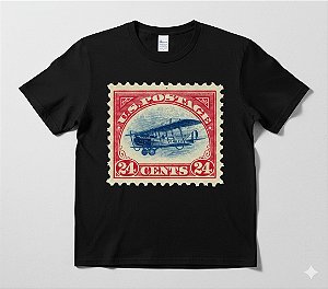 2025 Camisa Filatélica 100% algodão somente cor preta Tamanhos G e GG