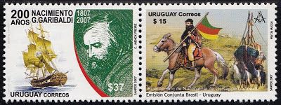 2007 Uruguai - G Garibaldi 200 anos - maçonaria (mint)