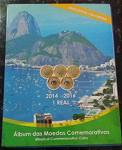 Jogos Olímpicos Rio 2016 - Álbum Completo das Moedas Olímpicas e paralímpicas 2014 - 2016 - 16 Moedas