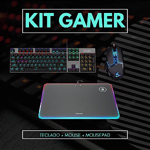 Kit Gamer Teclado Mouse e Mouse Pad Exbom e Philips