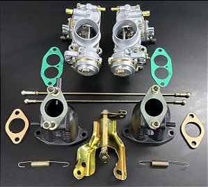 Kit Dupla Kombi 1600 Gasolina Solex H32 + Acionamento Comum