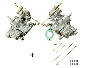 Carburador Duplo Variant (Par) 1600 Gasolina Original Solex + Varetas