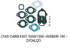 JUNTAS CARBURADOR FIAT 1050/1300 - WEBER 190 C/ CALÇO