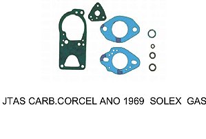 JUNTAS CARBURADOR CORCEL ANO 1969 SOLEX GASOLINA
