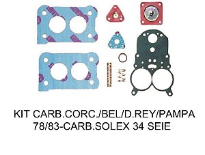 Kit Carburador Solex H34 SEIE Corcel/Pampa/Del Rey/Belina 78/83