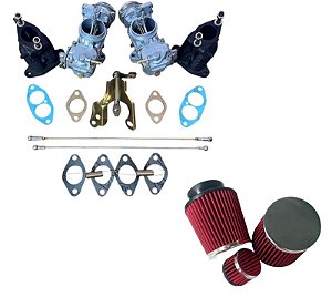 Kit Carburador Fusca Itamar H32 Gasolina 1600 + Par de Filtros Esportivos e Respiro de Óleo
