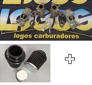 Kit Solex h32 Fusca 1600 Gasolina + Acionamento Roletado + Filtros Esportivos e Respiro de Óleo