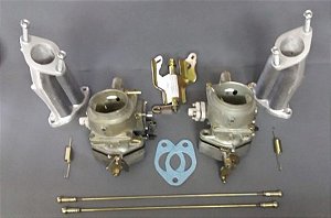 Solex 40/44 Deis Kit Completo Dupla Carburação Puma/Fusca 1600 Gasolina Com Acionamento Comum