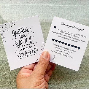 Cartão De Agradecimento Cliente Floral Preto + Barato