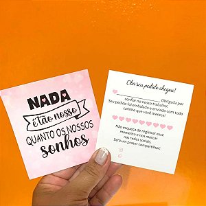 Cartão Agradecimento Cliente Moderno Rosa 100 Un. | O Melhor