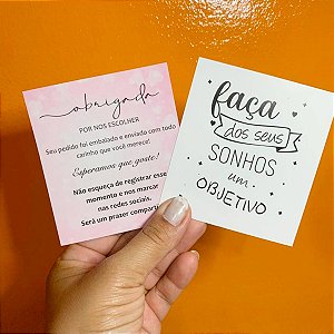 Cartões De Agradecimento Cliente Moderno Rosa | Pronta Entrega