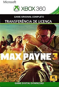 Max Payne 3 Xbox 360 Jogo Digital Transferência LIcença