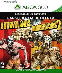 Borderlands 1 e 2 Duplo Xbox 360 Jogo Digital Transferência Licença