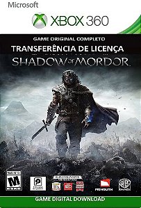 Shadow of Mordor Xbox 360 Jogo Digital Transferência Licença