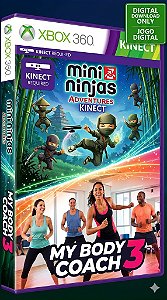 Mini Ninjas Adventures Kinect + My Body Coach 3 Xbox 360 Jogo Digital Transferência Licença