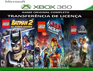 Lego Batman 2 Movie e Jurassic Xbox 360 Jogo Digital Transferência Licença