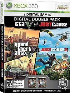 GTA V + JUST CAUSE Xbox 360 Game Digital Transferência de LIcença
