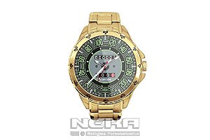 Relógio Dourado Personalizado Painel Fusca 200km 5776