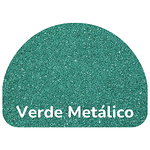 Areia Colorida Verde Metálica para Atividades Escolares - Saco Refil 500gr