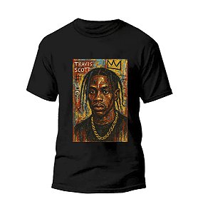 Camiseta Street Wear Preta Estampa TRAVIS SCOTT LEGEND 100% Algodão