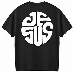 Camiseta Masculina Oversized Unissex Gola Alta Algodão 30.1 Premium Coleção Faith In God JESUS