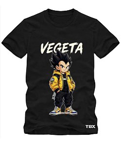 CAMISETA INFANTIL DE ALGODÃO PENTEADO VEGETA