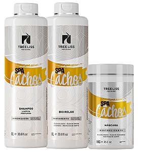 Kit Completo Spa Dos Cachos Shampoo+Bio Relax+Máscara 3x1LT Tree Liss