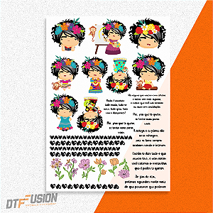 Cartela DTF UV Adesivo - Frida V1 - Tamanho A3