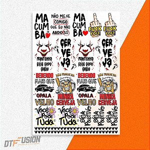 Cartela DTF UV Adesivo - Diversos - Tamanho A3