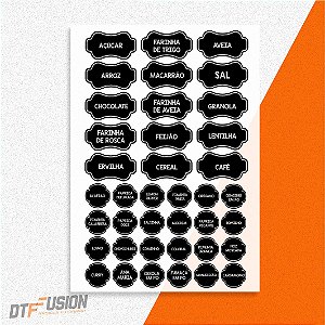 Cartela DTF UV - Tempero e Mantimentos (A3 - 30x42 cm) Cod. 01