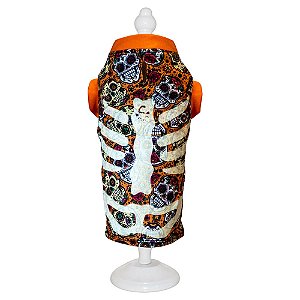 Ref 900 - Roupa Esqueleto Laranja - Brilha no escuro!