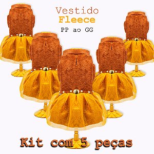KIT 5 PEÇAS - Ref 988 Vestido Fleece