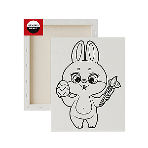 Tela para Pintura Infantil - Coelhinho Artista da Páscoa