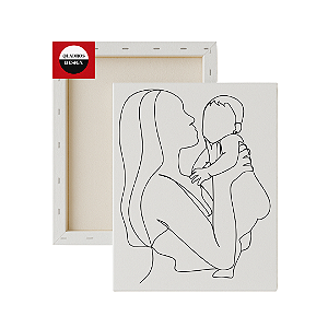 Tela para Pintura Infantil - Mãe com bebê no colo