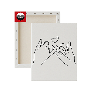 Tela para Pintura Infantil - Promessa de Amor com Mãos