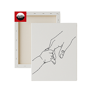 Tela para Pintura Infantil - Mãe segurando a mão do bebê